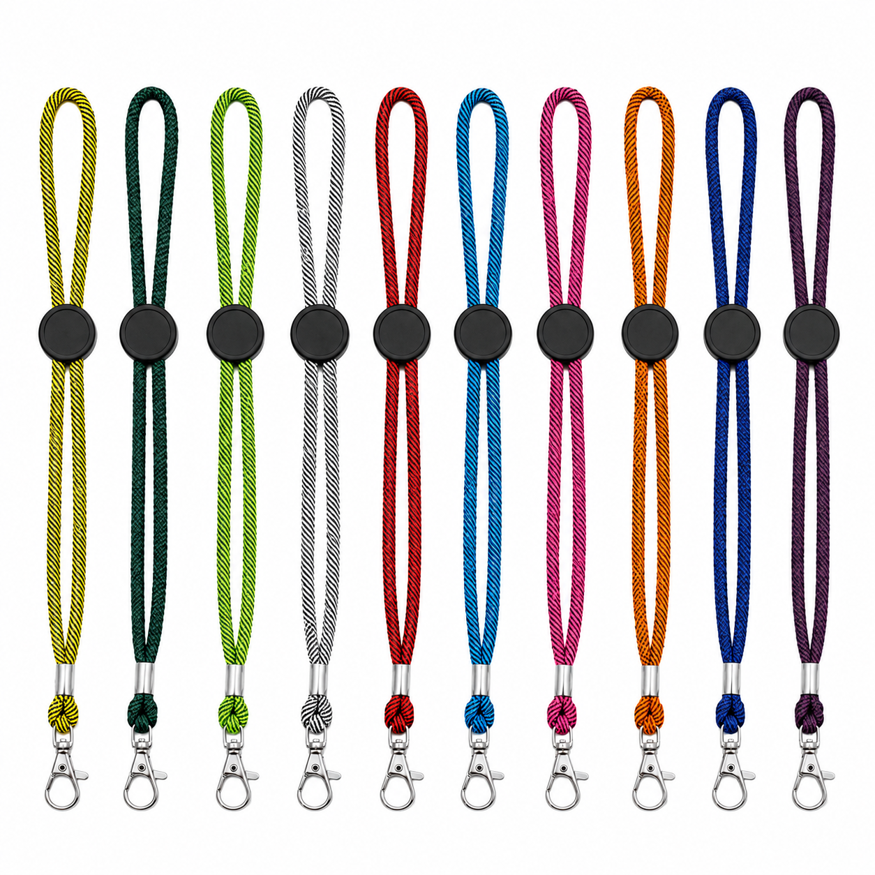 Lanyard Tubular Longo com Ajuste e Mosquetão