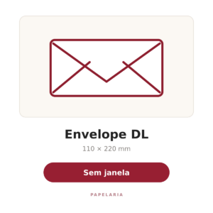Envelope DL 110 x 220 mm - sem janela