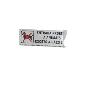 Vinil Autocolante Entrada Proibida Animais Espelhado 15x5cm