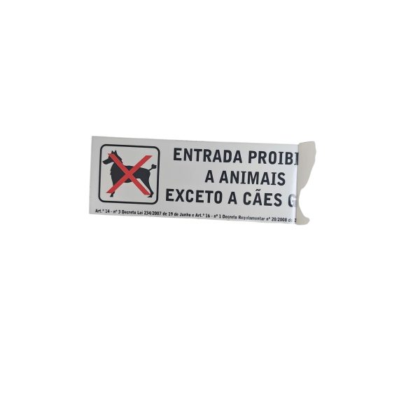 Vinil Autocolante Entrada Proibida Animais Espelhado 15x5cm