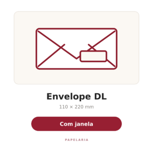 Envelope DL 110 x 220 mm - com janela