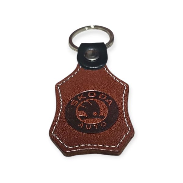 Porta Chaves Pele 07 SKODA castanho