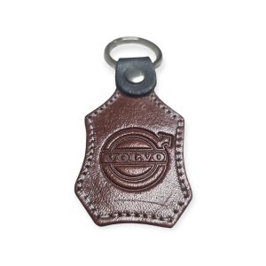 Porta Chaves Pele 07 VOLVO castanho médio