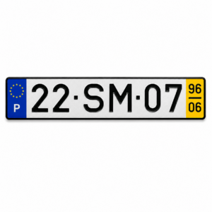 Matrícula Automóvel em Alumínio - Modelo 1998-2019