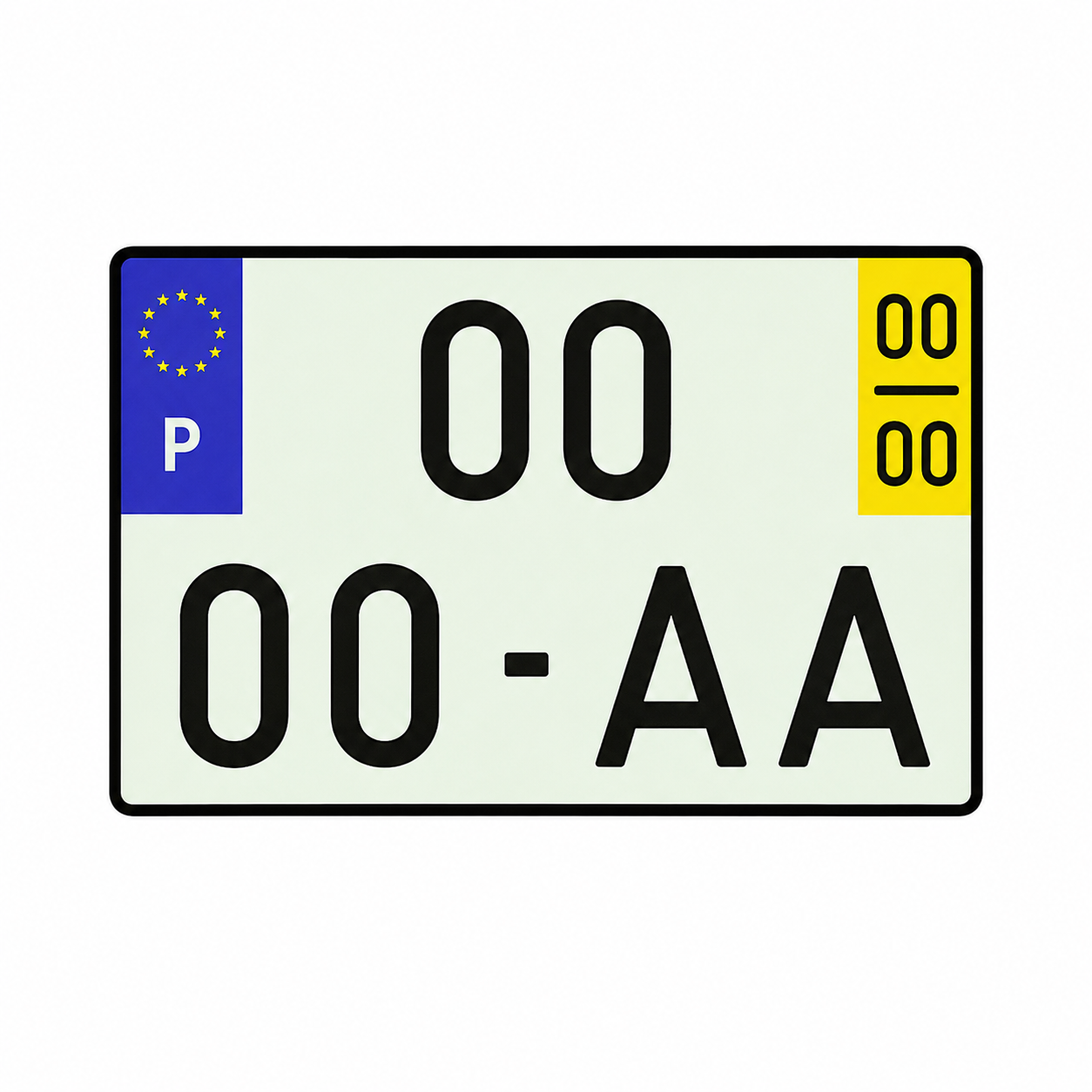 Matrícula Automóvel Quadrada em Alumínio – Modelo 1998-2019