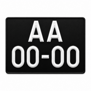 Matrícula Automóvel Clássica Quadrada - Até 1991